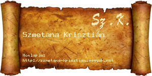 Szmetana Krisztián névjegykártya