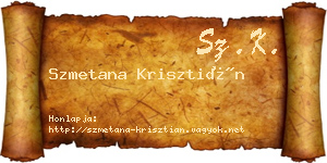 Szmetana Krisztián névjegykártya